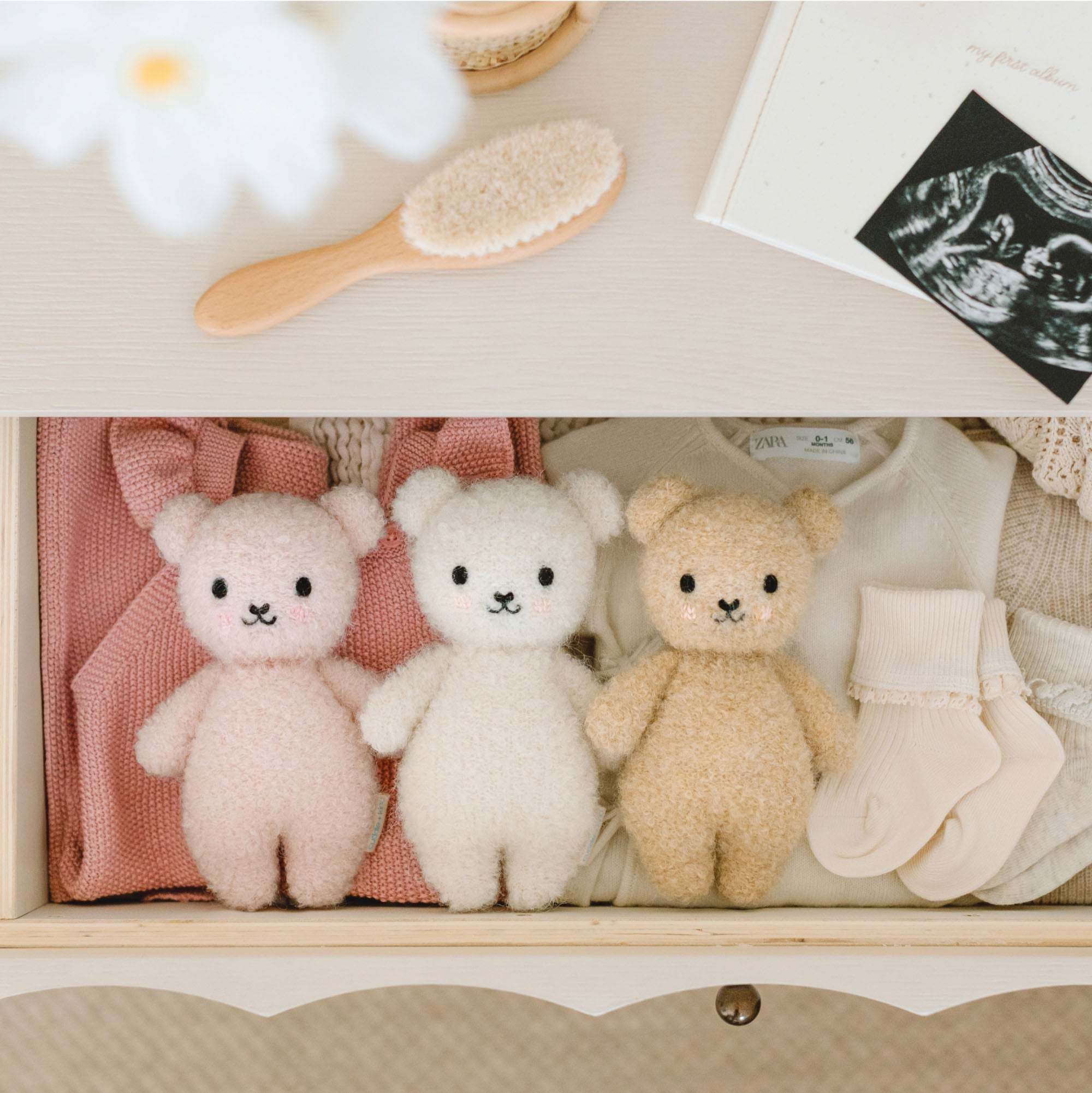 Baby bouclé bear (ivory)